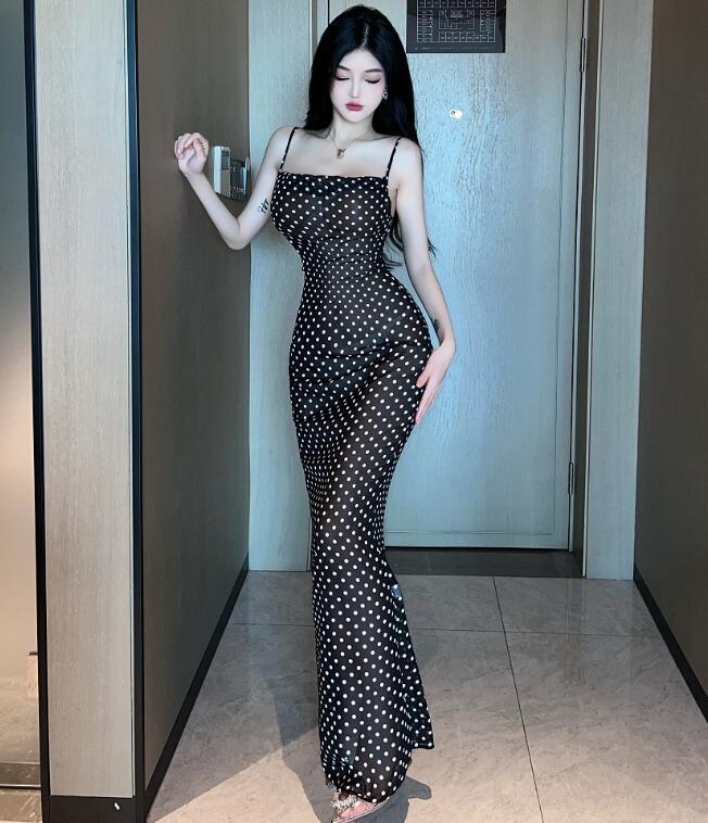 M0917 ワンピースレディース●着心地抜群   20代30代40代   ● 大活躍  dress  ロング丈 キャミワンピ 透ける拍卖