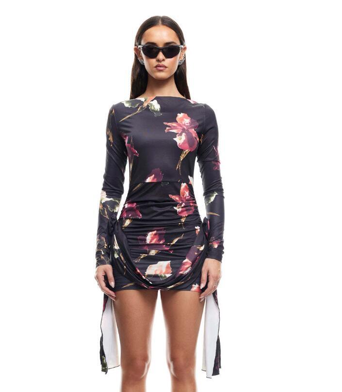 M0909 ワンピースレディース● 20代30代40代 着心地抜群 ●   上質   大活躍 dress 長袖  black拍卖