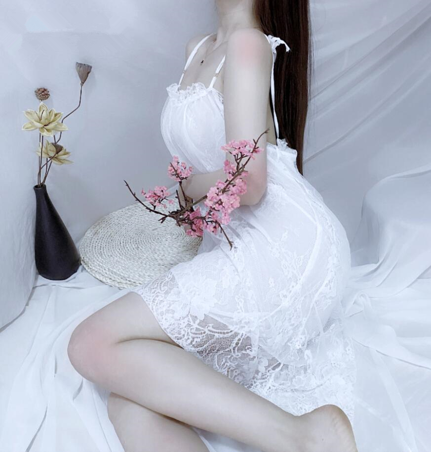 M0815 ワンピースレディース● 20代30代40代 着心地抜群 ●高品質   sexy  部屋着 レース  white拍卖