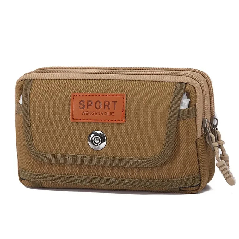 新品未使用 横型 ウエストバッグ カーキ 2層 マグネット スマホホルダー ベルトポーチ ウエストポーチ キャンプ アウトドア ハイキング 01拍卖
