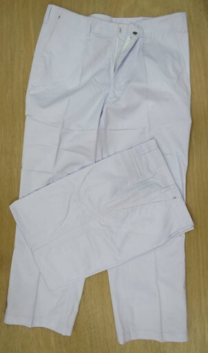 ビックイナバ特価商品!! 男性用白衣パンツBMW【白・ウエスト115cm】の品を 2枚即決1000円 拍卖