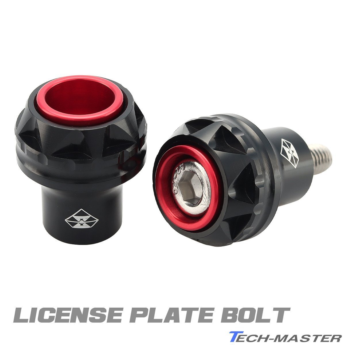 汎用 ナンバーボルト M6ボルト ナンバープレートボルト T6アルミ ブラック 2個セット SZ774-BK拍卖