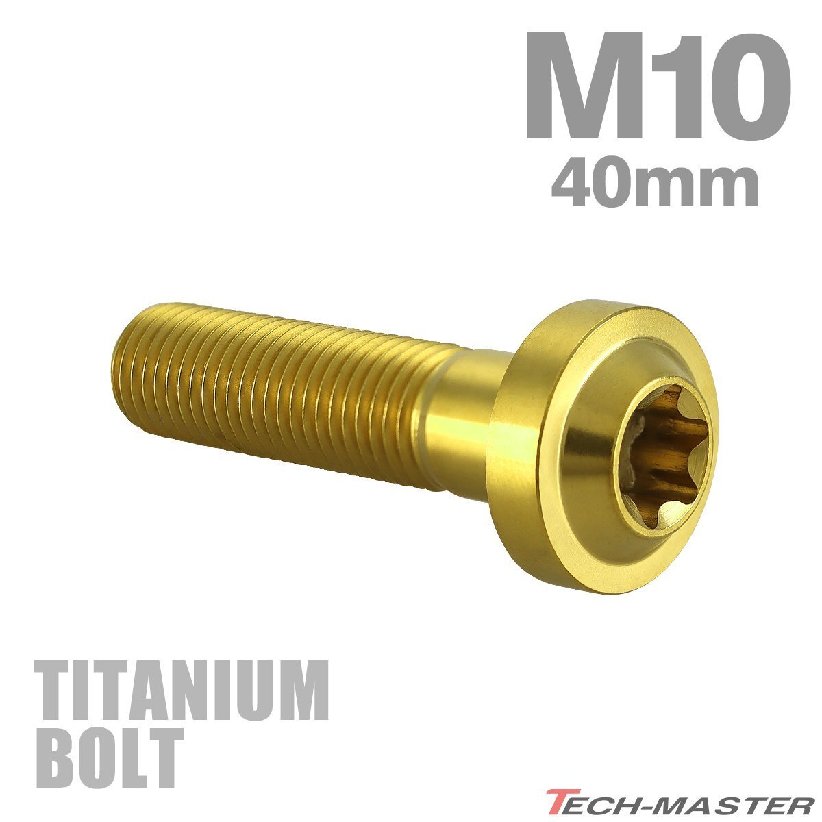 M10×40mm P1.25 64チタン合金 トルクス穴 フランジ付き ボタンボルト ゴールドカラー JA2192拍卖