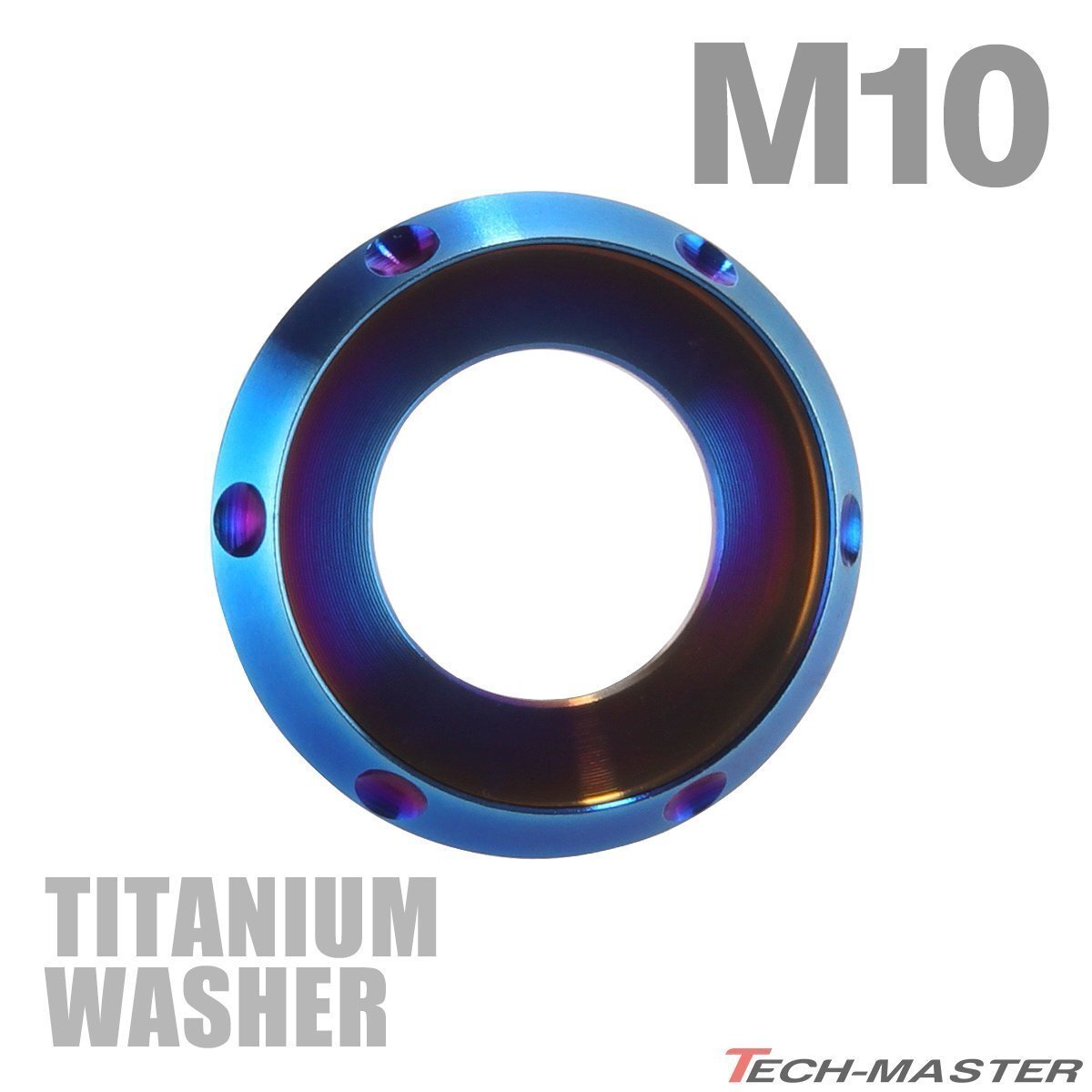M10 外径20mm 内径10mm 64チタン合金 デザインワッシャー ボルト座面枠付き 焼きチタンカラー 車/バイク ドレスアップ 1個 JA512拍卖