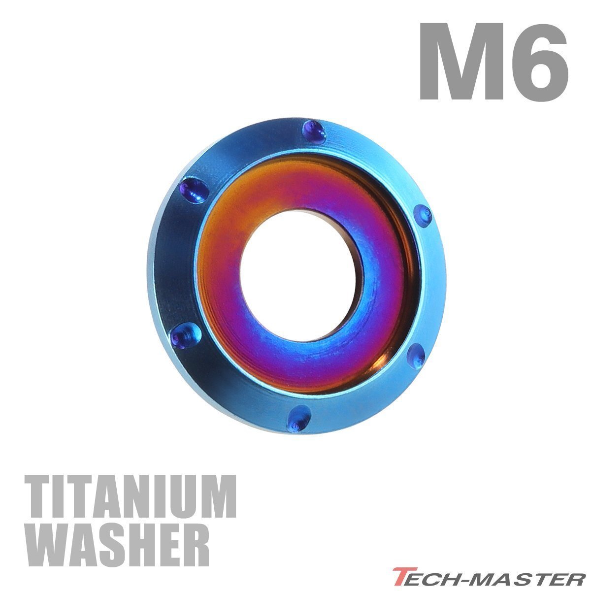 M6 外径15mm 内径6mm 64チタン合金 デザインワッシャー ボルト座面枠付き 焼きチタンカラー 車/バイク ドレスアップ 1個 JA510拍卖