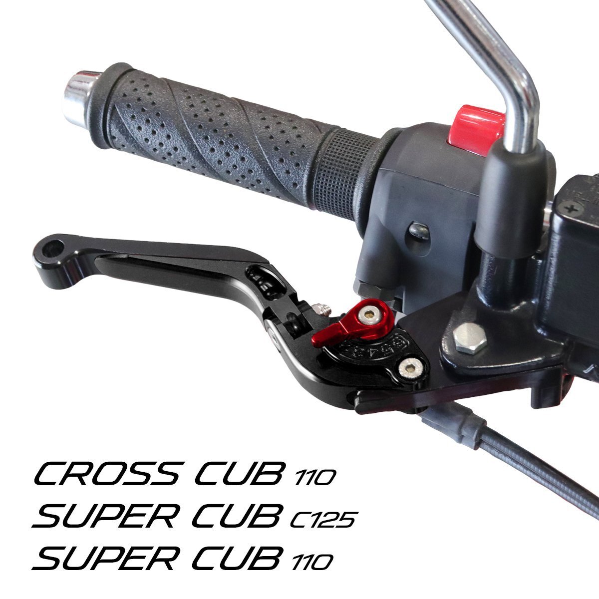 クロスカブ スーパーカブ C125 スーパーカブ 110 カスタム レバー 可倒&角度&伸縮 調整機能付き ブラック SZ2004-BK拍卖
