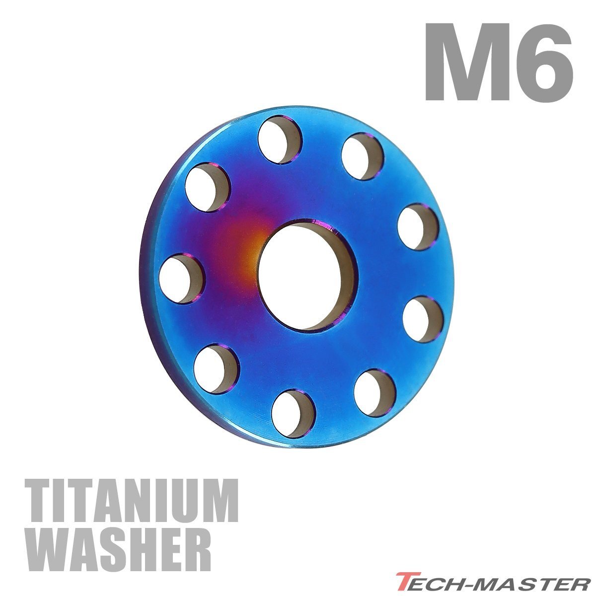 M6 外径20mm 内径6mm 64チタン合金 平ワッシャー ホール加工 焼きチタンカラー 車/バイク ドレスアップ 1個 JA501拍卖