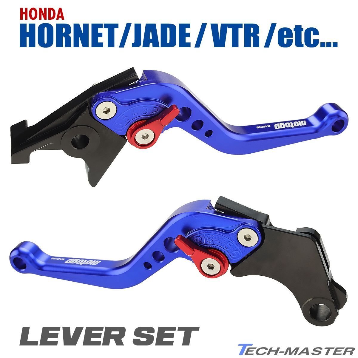 ホーネット ブレーキ&クラッチ レバー セット ブルー 角度 調整機能付き ホンダ ジェイド VTR250 GB250 など SZ302-B拍卖