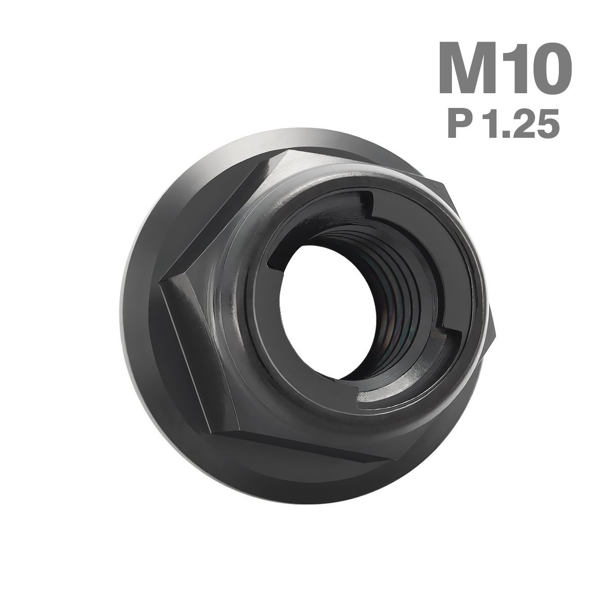 M10 P1.25 64チタン合金 ゆるみ止め ロックナット 六角ナット ブラック 車/バイク ドレスアップ 1個 JA1654拍卖