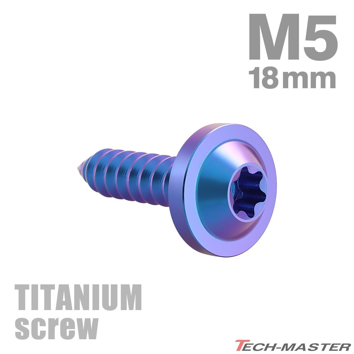 M5×18mm 64チタン合金 タッピングネジ トルクス穴付き パープルブルー 1個 JA1262拍卖
