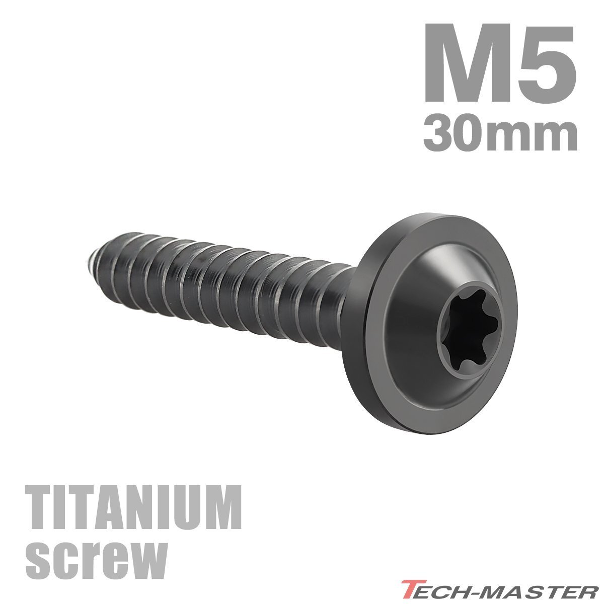 M5×30mm 64チタン合金 タッピングネジ トルクス穴付き ブラック 1個 JA1287拍卖