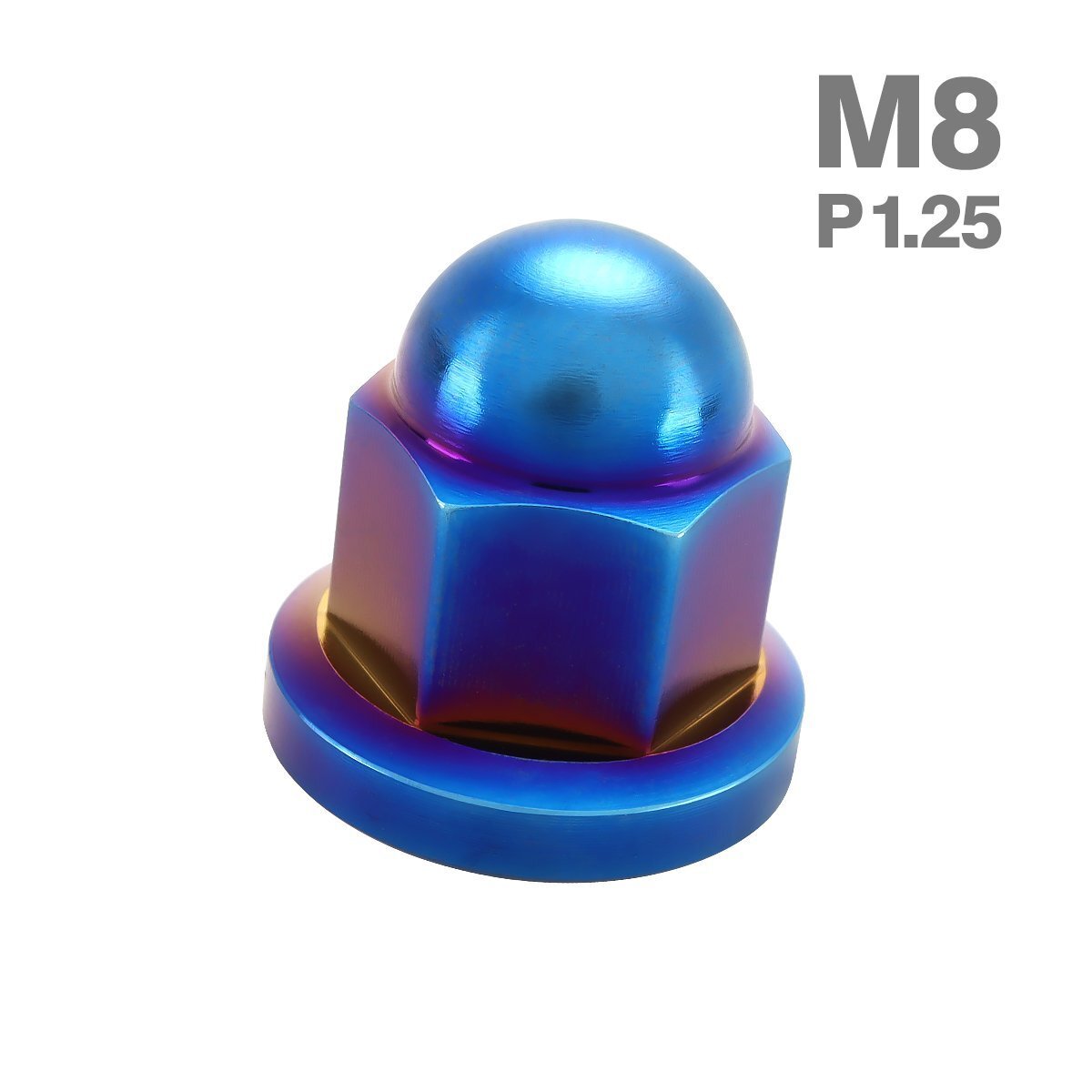チタンナット ドームナット M8 P1.25 袋ナット フランジ付き 焼きチタンカラー 1個 JA1633拍卖