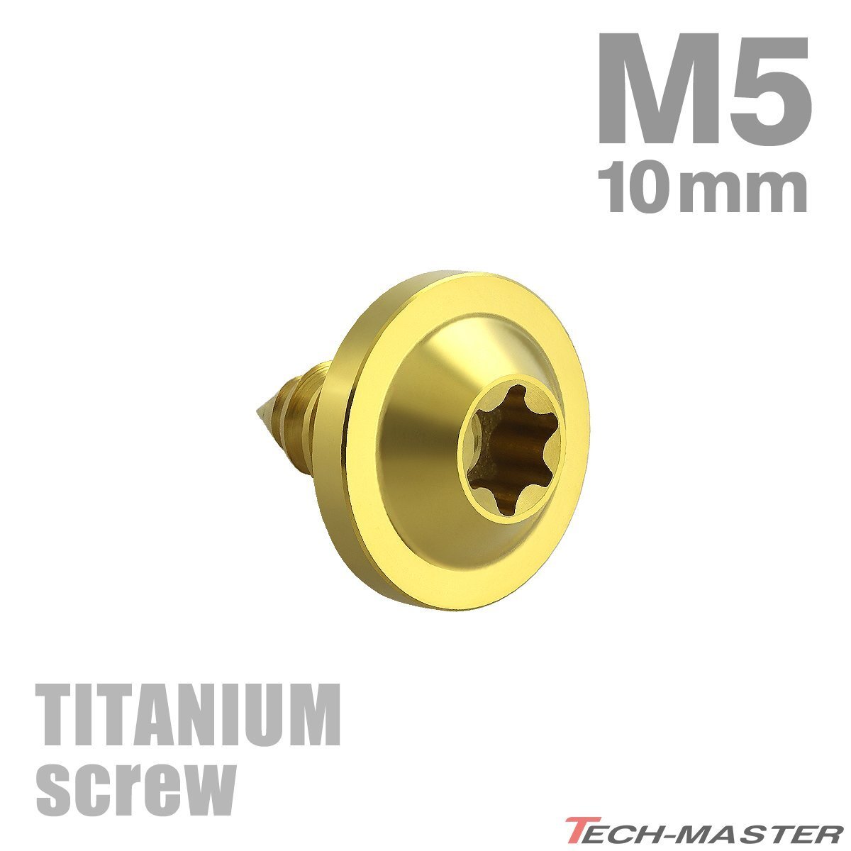 M5×10mm 64チタン合金 タッピングネジ トルクス穴付き ゴールドカラー 1個 JA1242拍卖