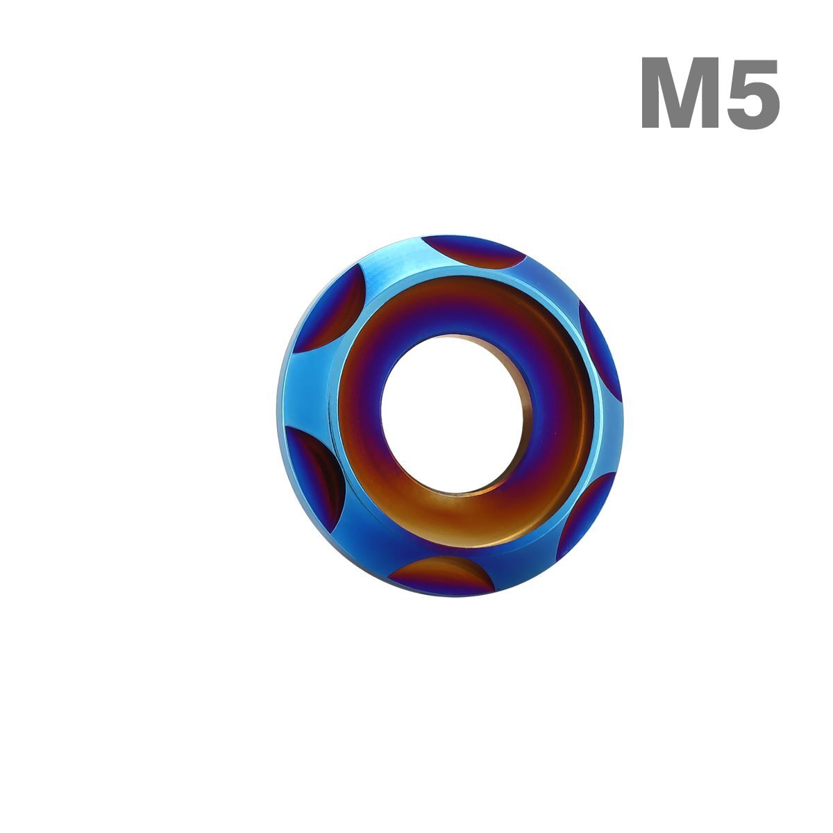 M5 外径12mm 内径5mm 64チタン合金 デザインワッシャー ボルト座面枠付き 焼きチタンカラー 車/バイク ドレスアップ 1個 JA1663拍卖