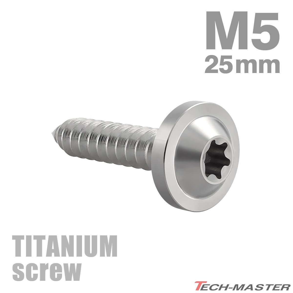 M5×25mm 64チタン合金 タッピングネジ トルクス穴付き シルバーカラー 1個 JA1274拍卖