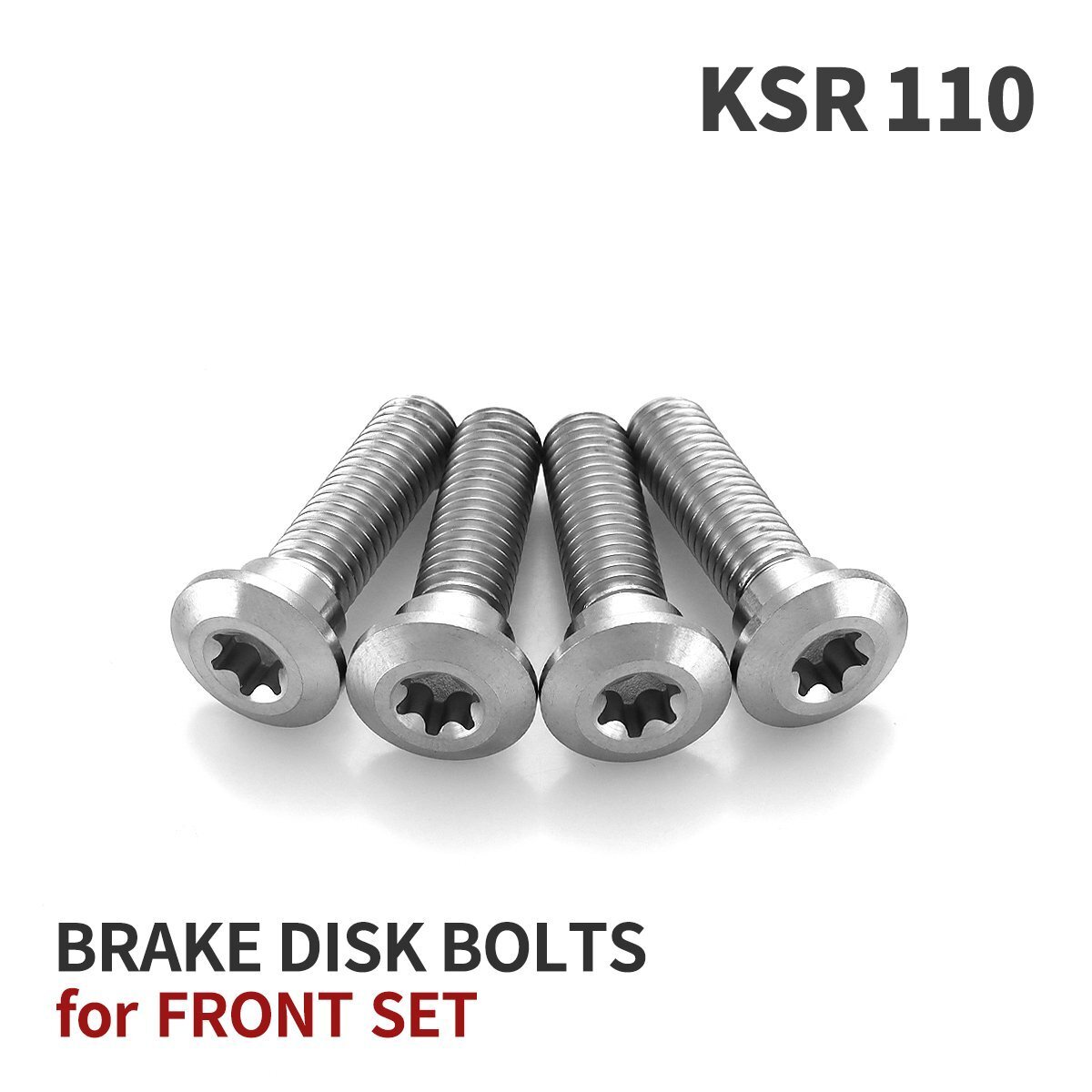 KSR110 64チタン ブレーキディスクローター ボルト フロント用 4本セット M8 P1.25 カワサキ車用 シルバーカラー JA22025拍卖