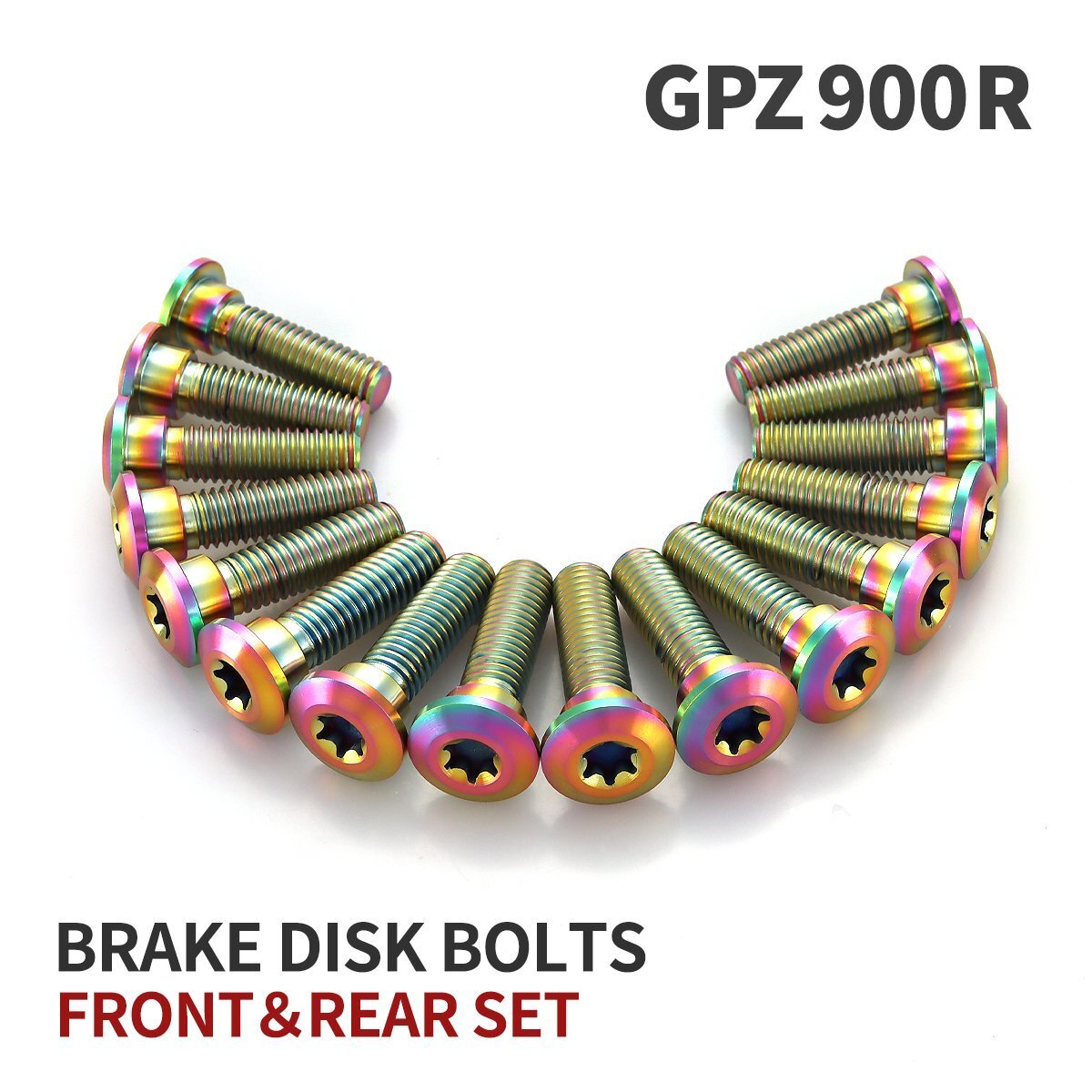 GPZ900R 64チタン ブレーキディスクローター ボルト フロント リア 16本セット M8 P1.25 レインボーカラー JA22116拍卖