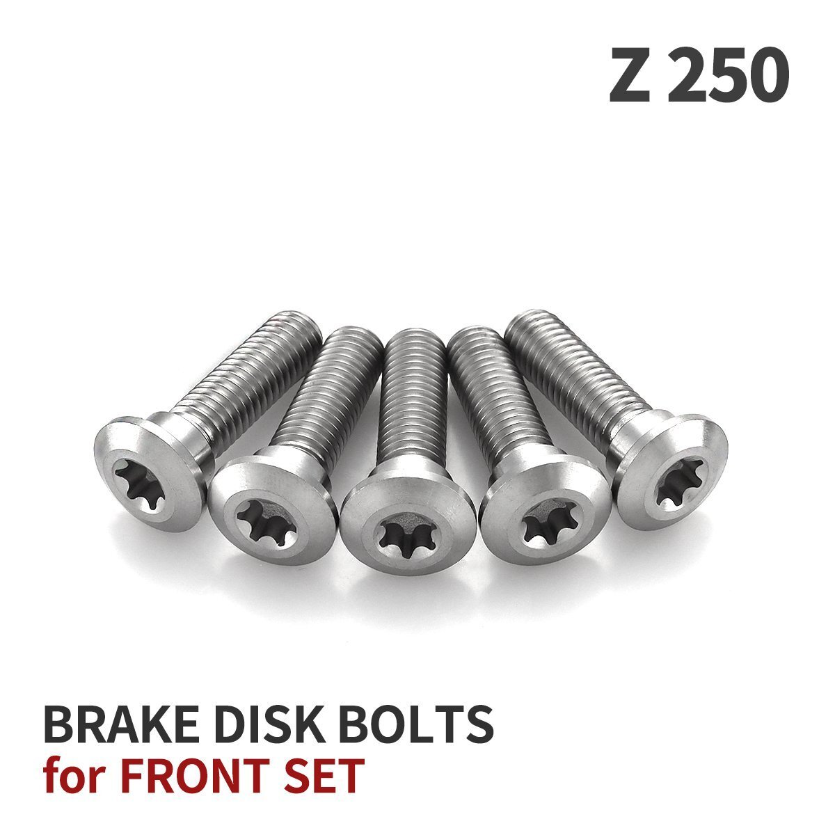 Z250 64チタン ブレーキディスクローター ボルト フロント用 5本セット M8 P1.25 カワサキ車用 シルバーカラー JA22007拍卖
