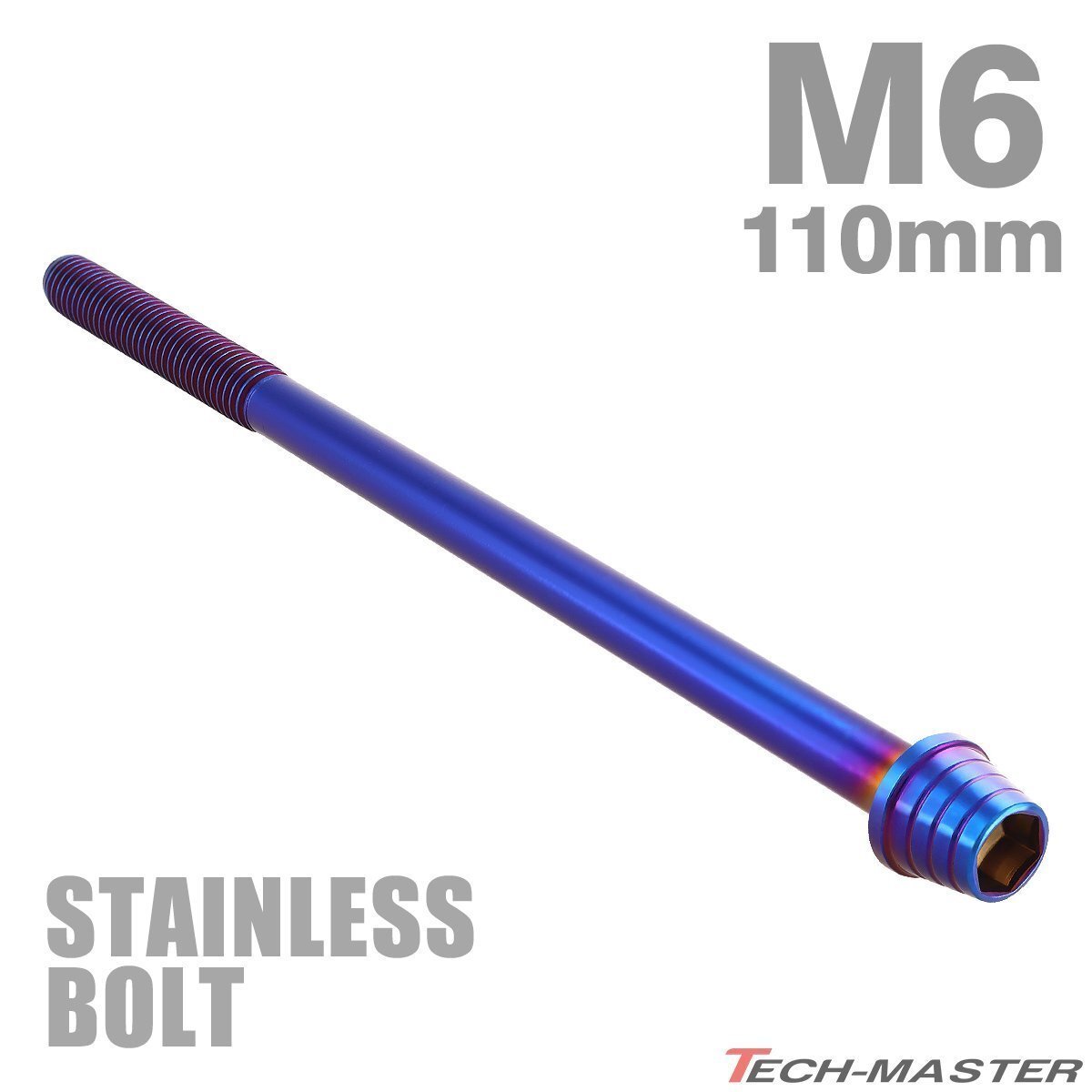 M6×110mm P1.0 キャップボルト テーパーシェルヘッド ステンレス 焼きチタンカラー カウル エンジン 車 バイク カスタム 1個 TB0386拍卖