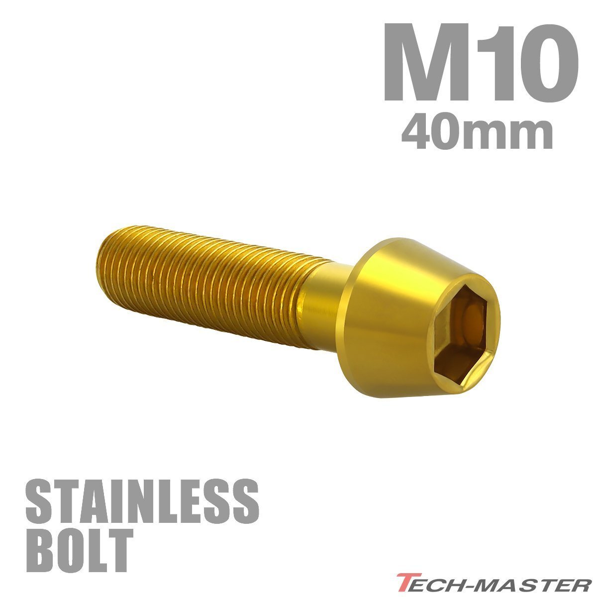 M10×40mm P1.25 キャップボルト テーパーヘッド ステンレス ゴールド カウル フェンダー エンジン 車 バイク カスタム 1個 TB0113拍卖