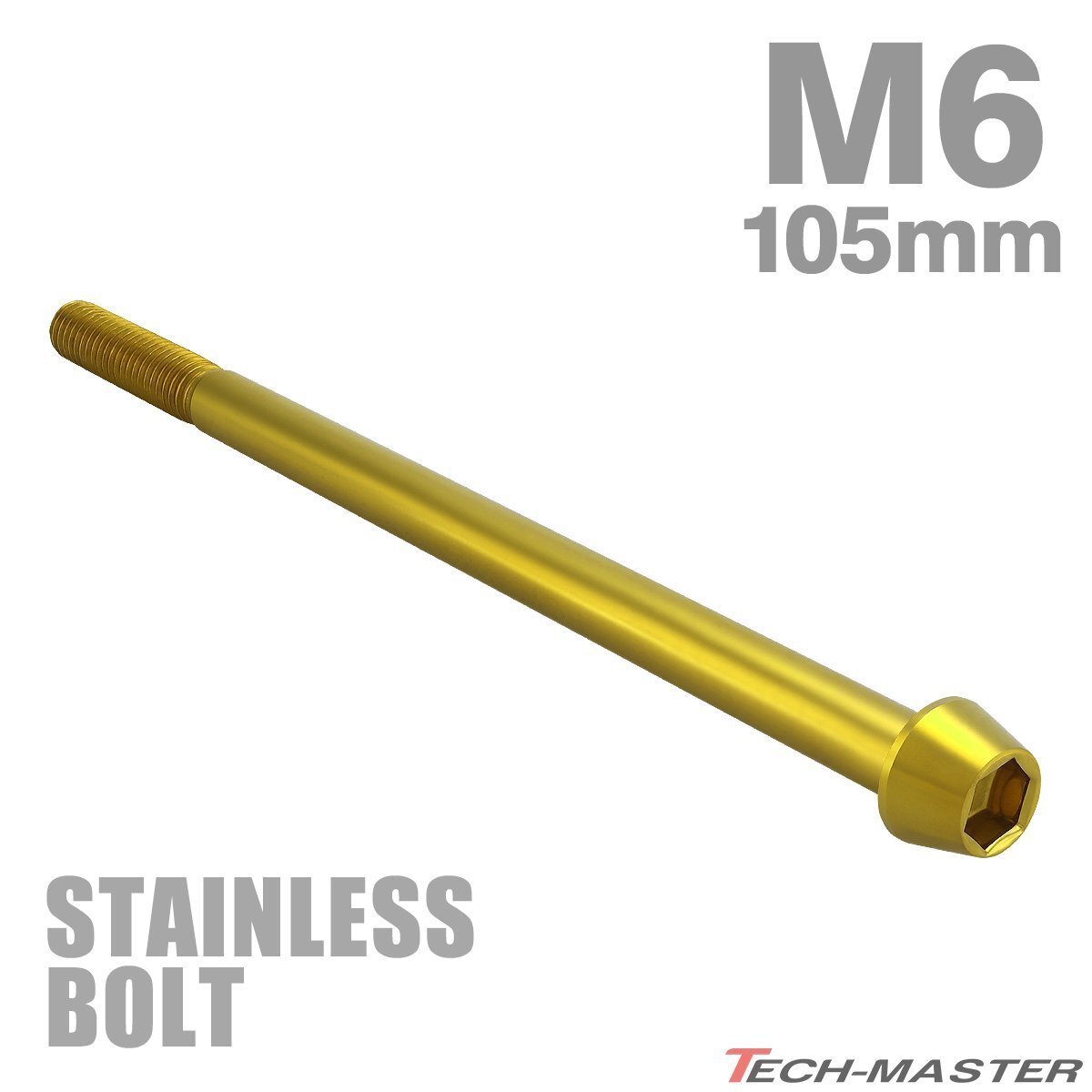 M6×105mm P1.0 キャップボルト テーパーヘッド ステンレス ゴールド カウル フェンダー エンジン 車 バイク カスタム 1個 TB0090拍卖