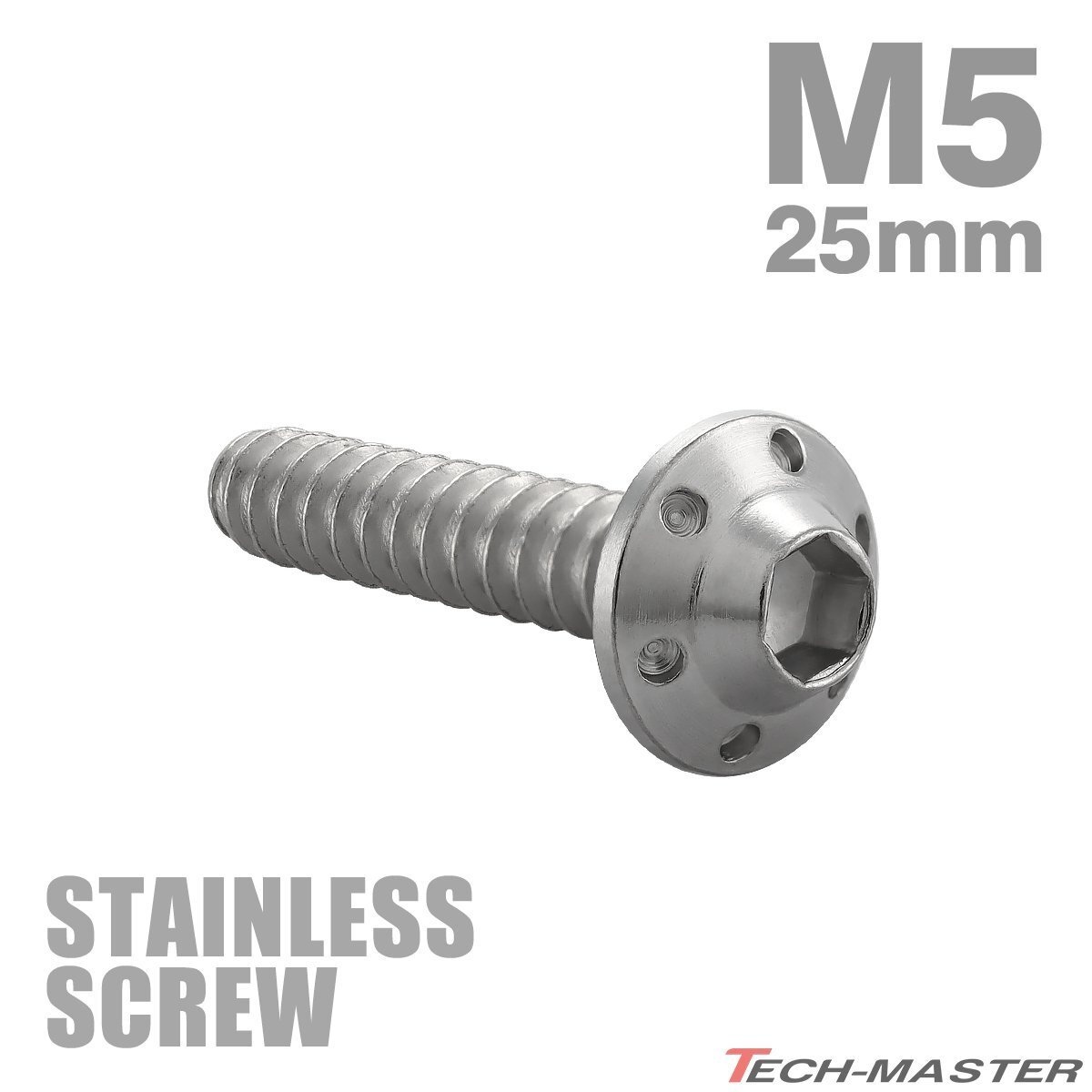 M5×25mm タッピングネジ ビス ステップホールヘッド ステンレス シルバー カウル フェンダー 車 バイク カスタム DIY 1個 TC0110拍卖