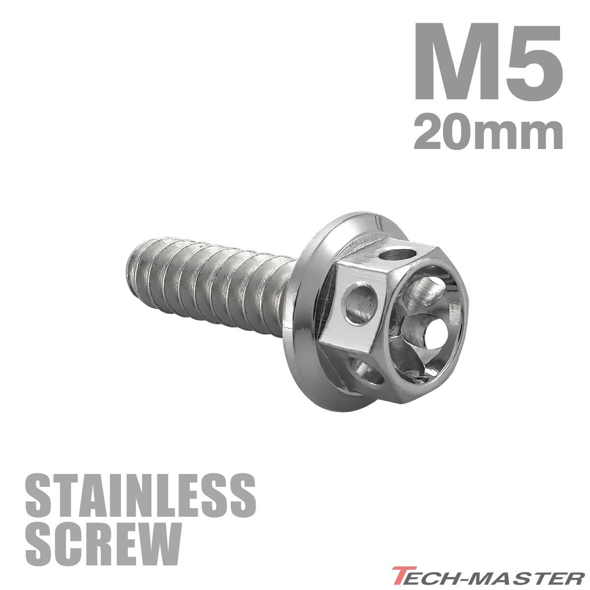 M5×20mm タッピングネジ ビス フラワーヘッド ステンレス シルバー カウル フェンダー エンジン 車 バイク カスタム 1個 TC0019拍卖