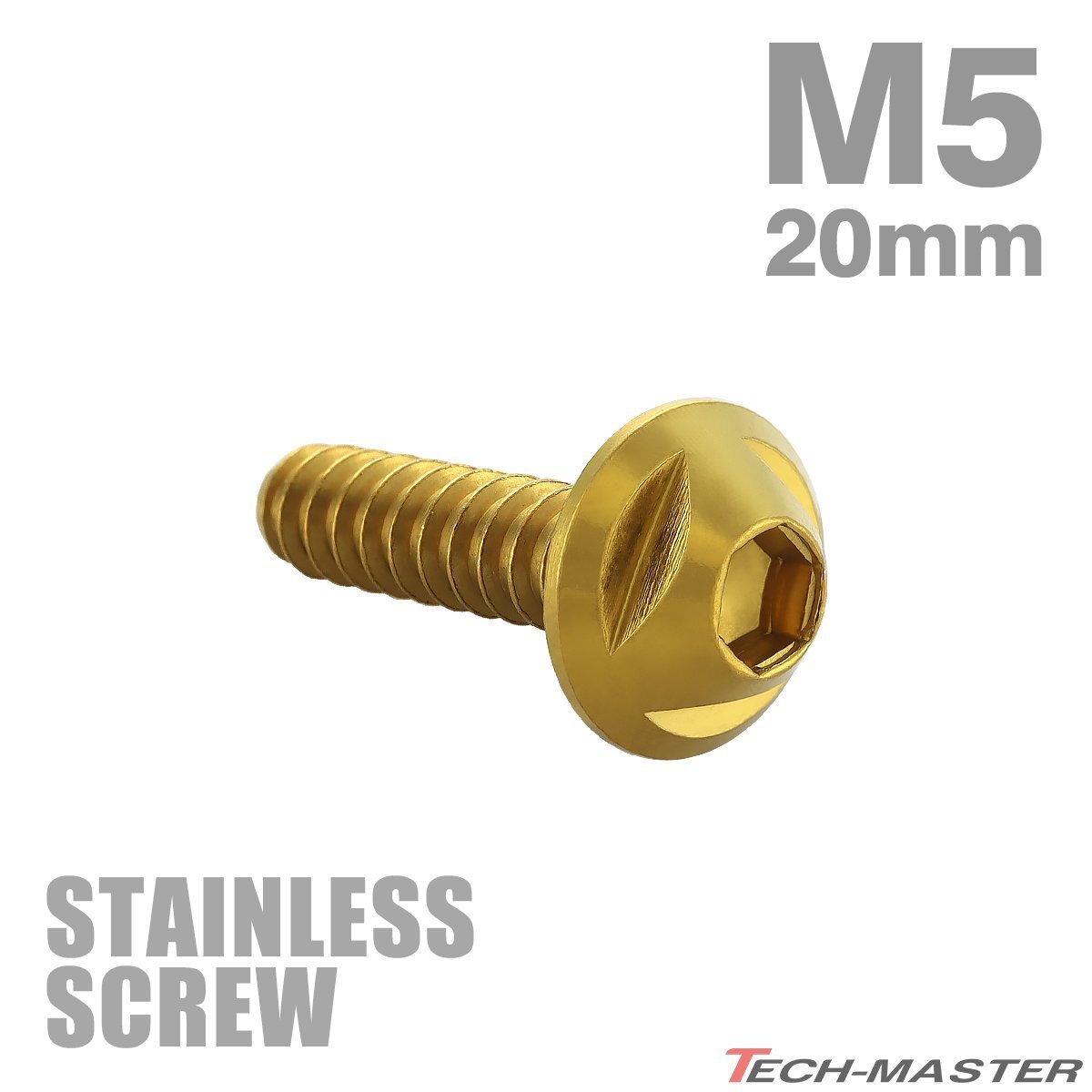 M5×20mm タッピングネジ ビス トライアングルヘッド ステンレス ゴールド カウル フェンダー 車 バイク カスタム DIY 1個 TC0099拍卖