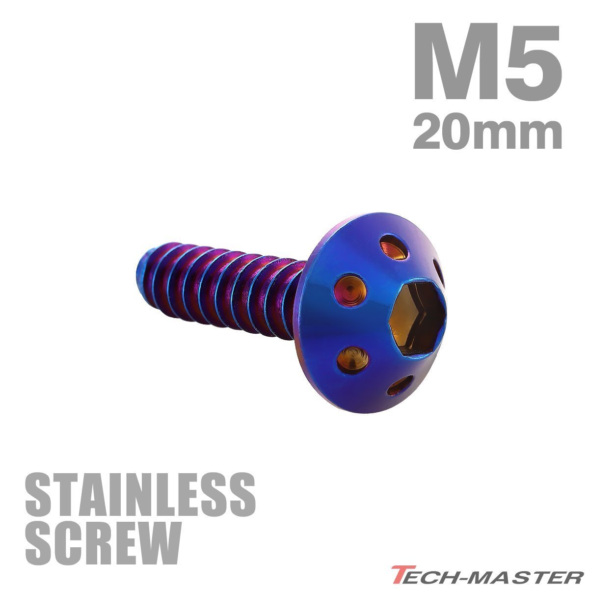 M5×20mm タッピングネジ ビス ホールヘッド ステンレス 焼きチタンカラー カウル フェンダー 車 バイク カスタム DIY 1個 TC0074拍卖