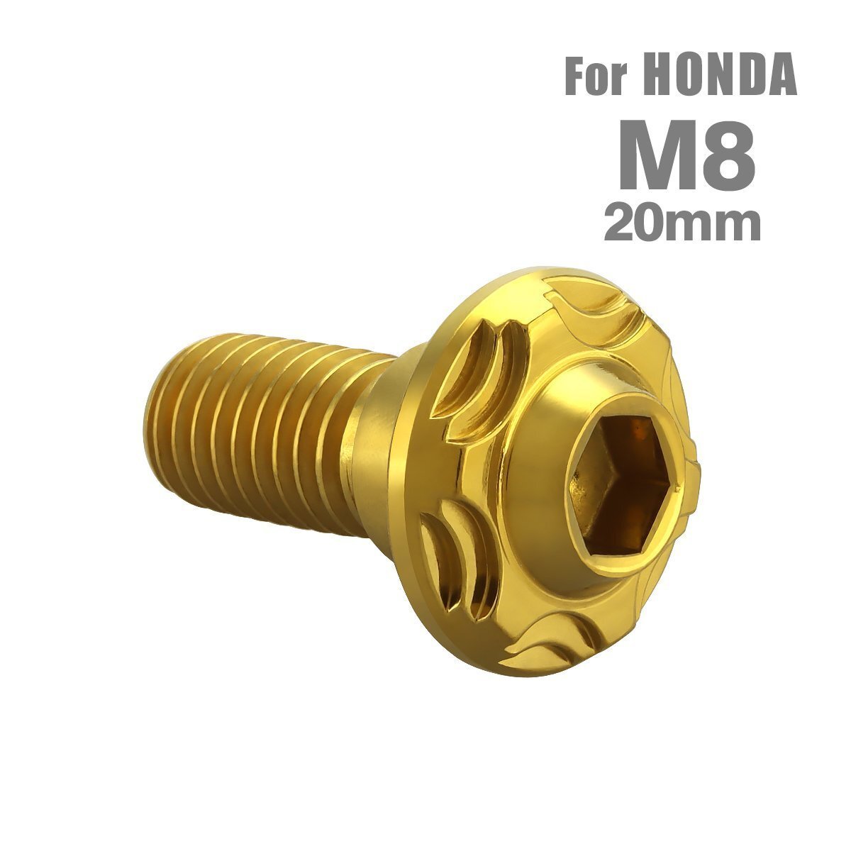 M8×20mm P1.25 ブレーキディスク ローター ボルト スノーヘッド ステンレス ホンダ車用 HONDA ゴールド カスタム 1個 TD0112拍卖