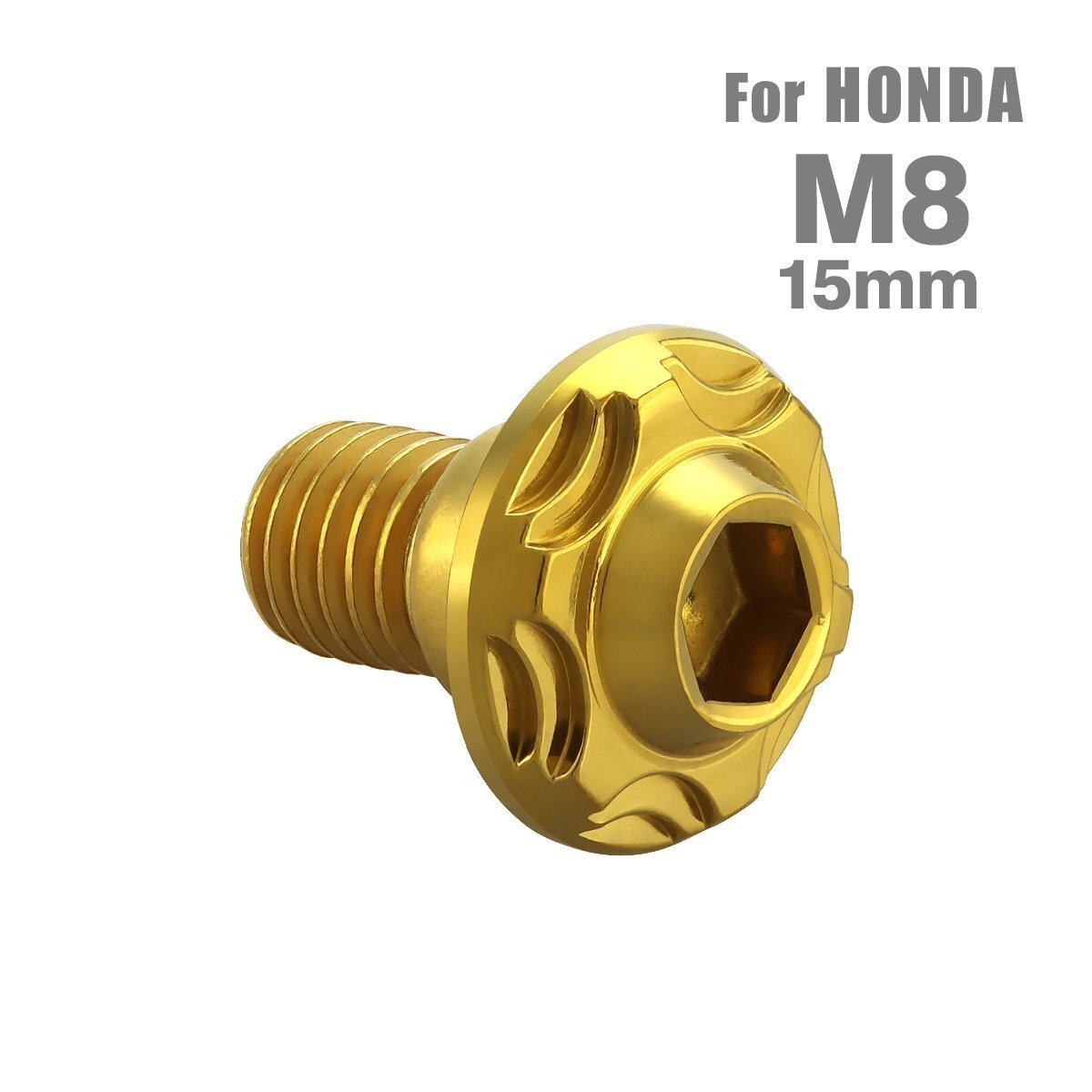 M8×15mm P1.25 ブレーキディスク ローター ボルト スノーヘッド ステンレス ホンダ車用 HONDA ゴールド カスタム 1個 TD0111拍卖