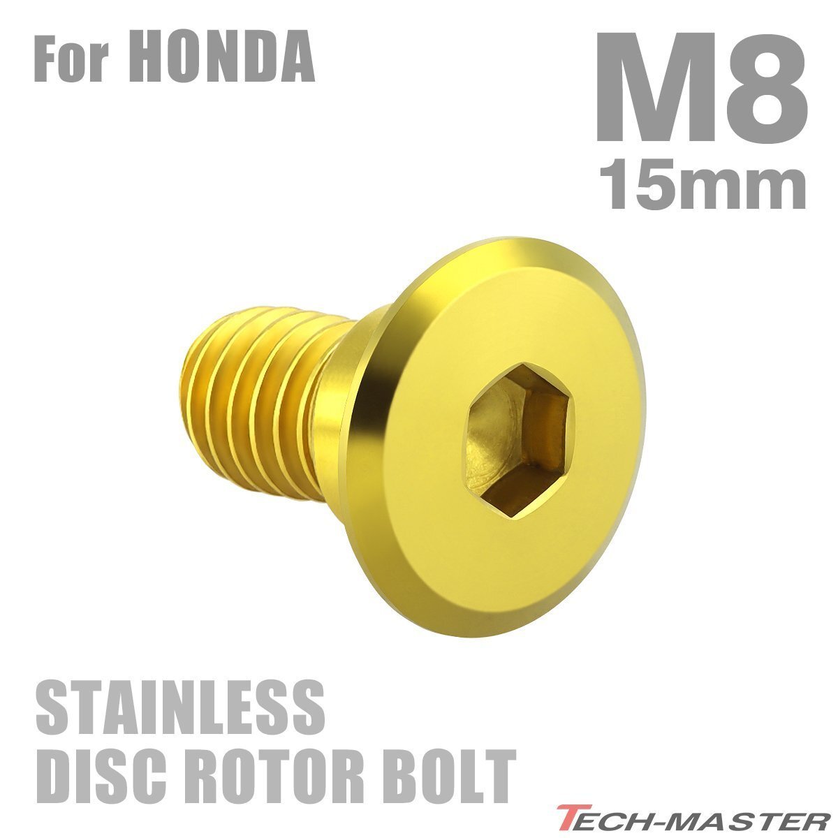 M8×15mm P1.25 ブレーキディスク ローター ボルト フラットヘッド ステンレス ホンダ車用 HONDA ゴールド カスタム 1個 TD0027拍卖