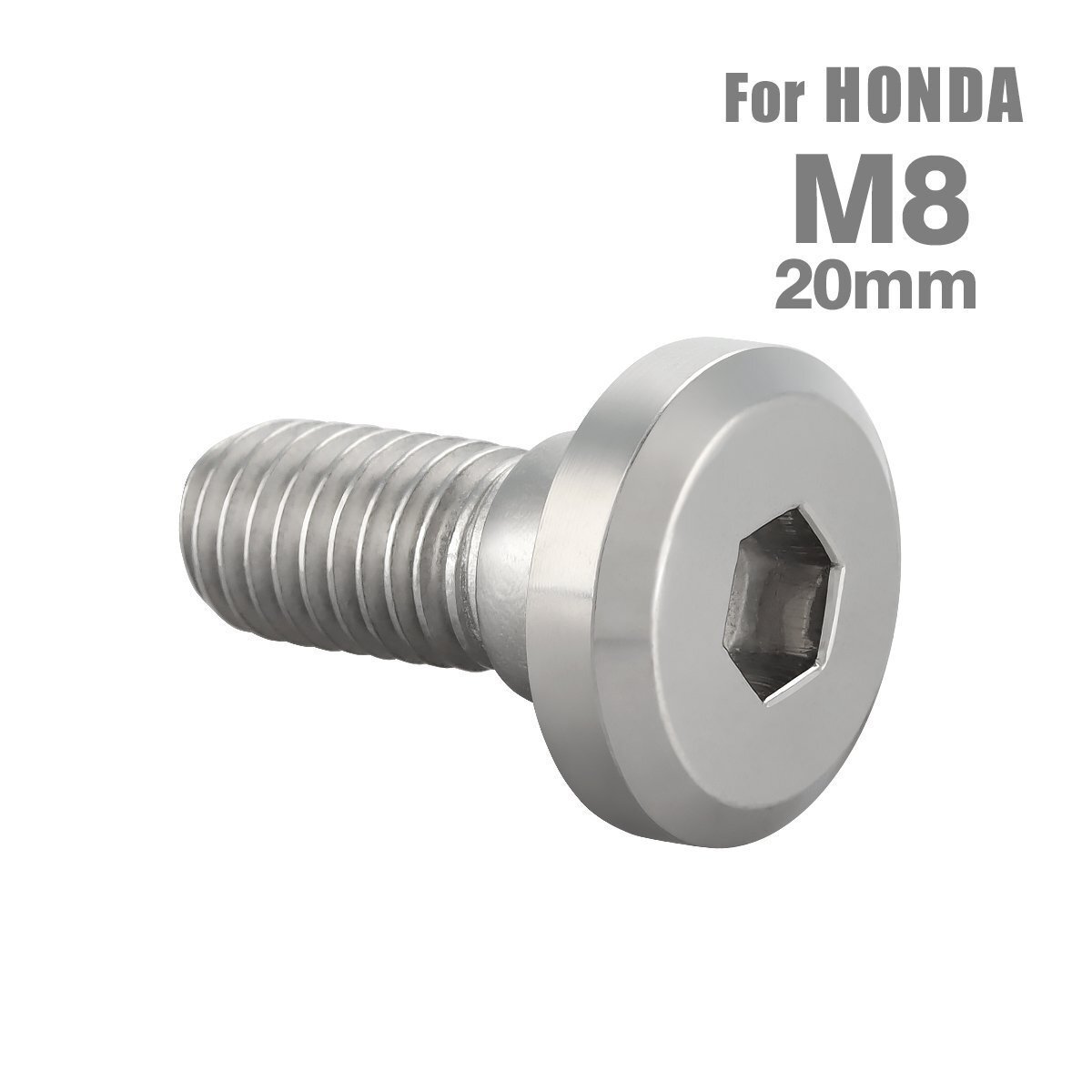 M8×20mm P1.25 ブレーキディスク ローター ボルト フラットヘッド ステンレス ホンダ車用 HONDA シルバー カスタム 1個 TD0134拍卖