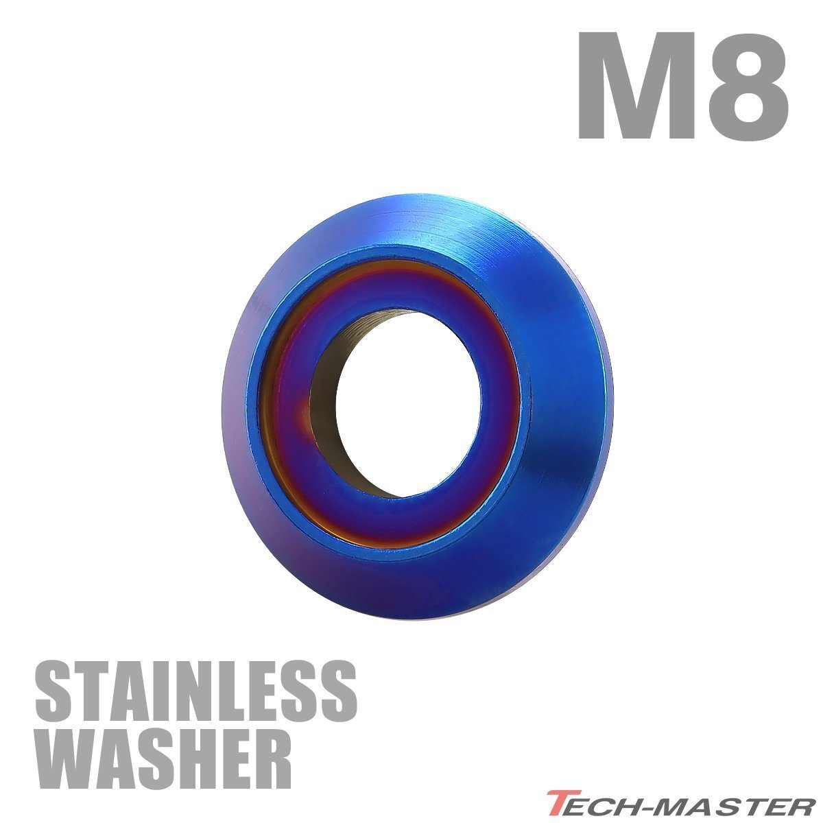 M8 フジツボ型ワッシャー 外径19mm 座面枠付ワッシャー ステンレス 焼きチタンカラー カウル エンジン 車 バイク カスタム 1個 TF0024拍卖