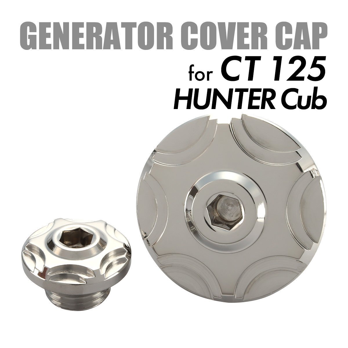 CT125 ハンターカブ カスタム エンジンカバー キャップ セット ホンダ ジェネレーターカバーキャップ シルバー TH0319拍卖