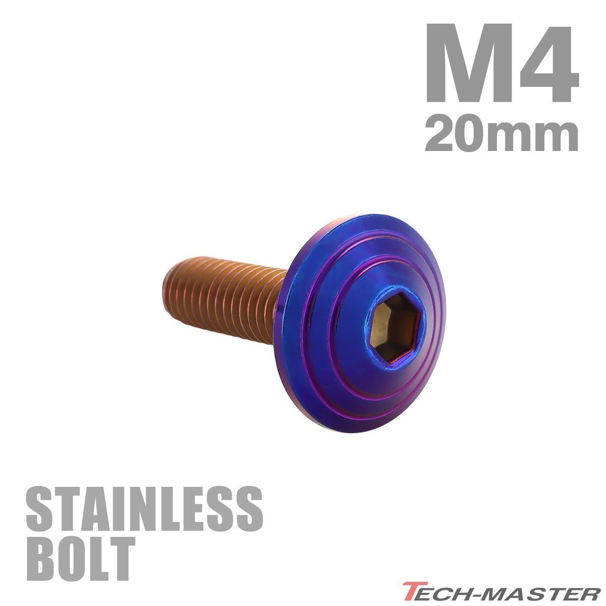 M4×20mm P0.7 ボタンボルト シェルヘッド ステンレス 焼きチタンカラー カウル スクリーン フェンダー 車 バイク カスタム 1個 TR0115拍卖