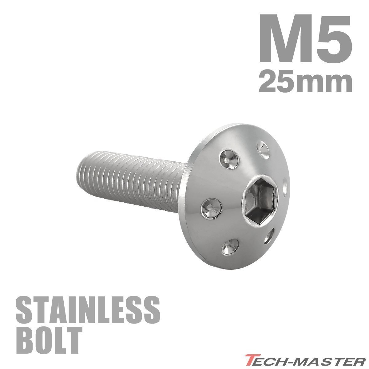 M5×25mm P0.8 ボタンボルト ホールヘッド ステンレス シルバー カウル スクリーン フェンダー 車 バイク カスタム 1個 TR0049拍卖