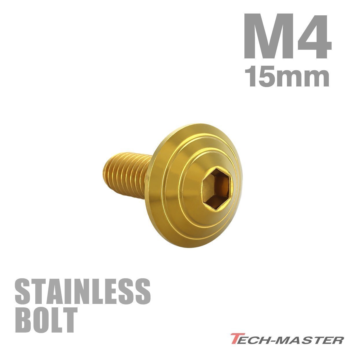 M4×15mm P0.7 ボタンボルト シェルヘッド ステンレス ゴールド カウル スクリーン フェンダー 車 バイク カスタム 1個 TR0100拍卖
