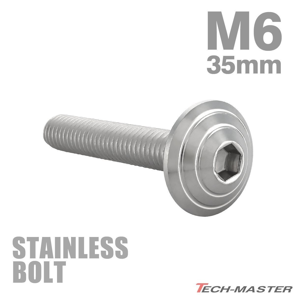 M6×35mm P1.0 ボタンボルト シェルヘッド ステンレス シルバー カウル スクリーン フェンダー 車 バイク カスタム 1個 TR0098拍卖