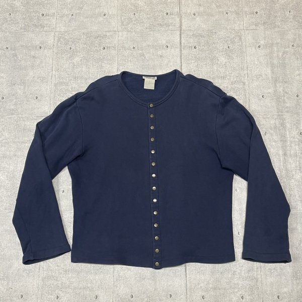 Agnes b. homme スナップカーディガン ネイビー アニエスベーオム スウェット ロングスリーブ スナップボタン 無地 単色 メンズ YL2480拍卖