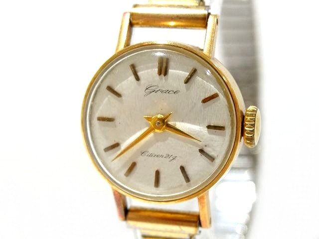 3F CITIZEN シチズン GRACE グレース ■ G4003 K18 750 手巻き 時計 腕時計 レディース 二針 ゴールド 金 18金 □ 7I拍卖