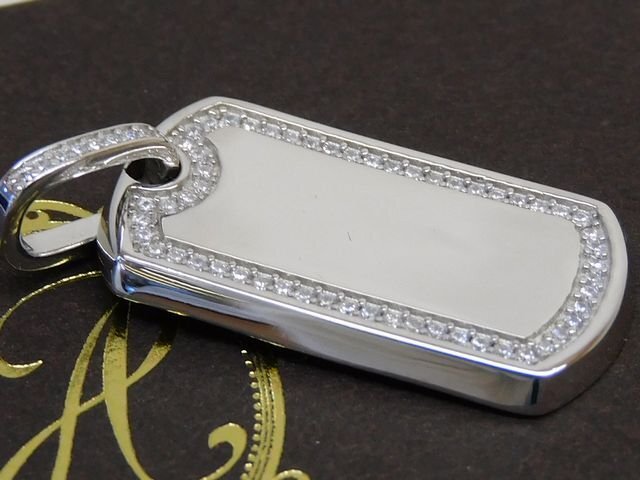3F 美品 定価9,800円 AVALANCHE アヴァランチ アバランチ ■ シルバー ペンダント ジルコン DTAGーBーSM ドックタグ □7H7I拍卖