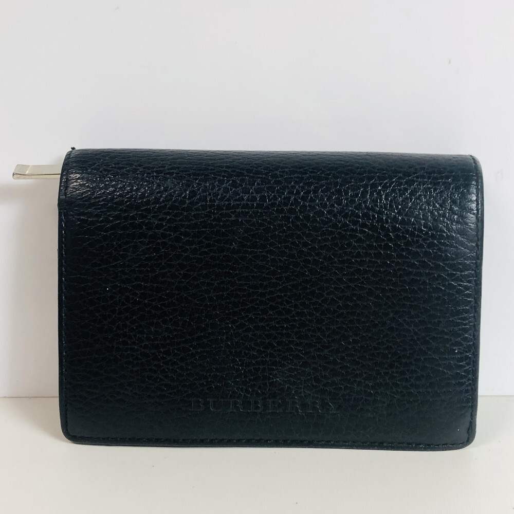 ICH【中古】BURBERRY バーバリー 二つ折り財布 ブラック レザー〈201-250727-AA-02-ICH〉拍卖