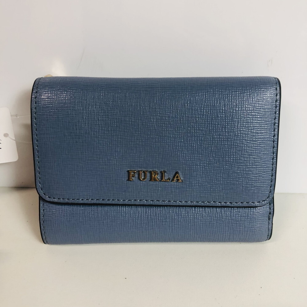 ICH【中古】FURLA フルラ レザー 三つ折り財布 レディース ライトブルー〈201-250727-AA-01-ICH〉拍卖