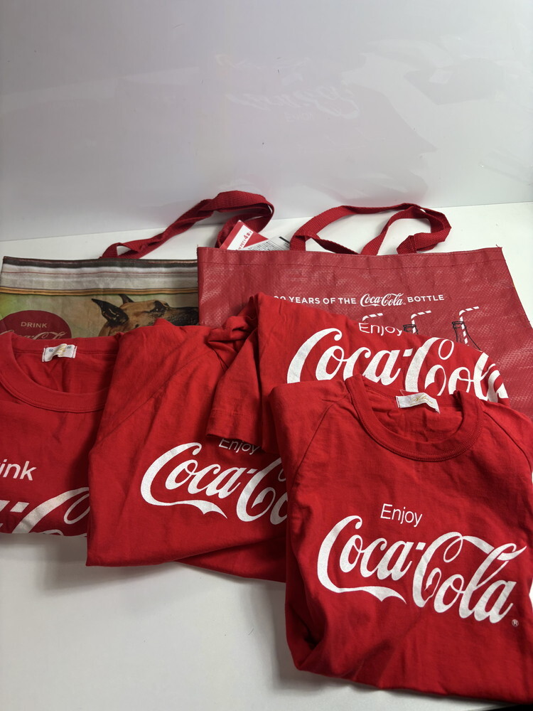ICH【中古美品】コカ・コーラ トートバック 100周年 Tシャツ キッズサイズ Lサイズ 5点セット ALMA JAPAN〈170-250903-HN-04-ICH〉拍卖