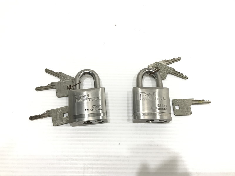 TAG【現状渡し品】★Fed METAL 南京錠 2個セット ステンレス製 50mm ★本体のみ ★サビ・劣化あり〈102-250915-TI-01-TAG〉拍卖