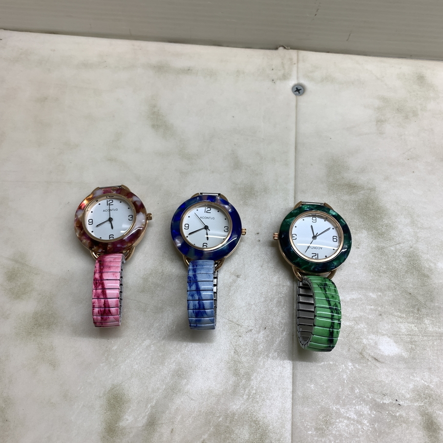 MIN【中古】ファッション 時計 アソート 3本 まとめ 本体のみ 赤系緑系青系 腕時計〈197-250922-CN-16-MIN〉拍卖