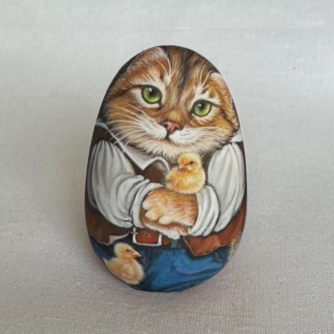 ロシア雑貨☆『猫とヒヨコ』エッグオーナメント イースターマトリョーシカ リダ工房拍卖