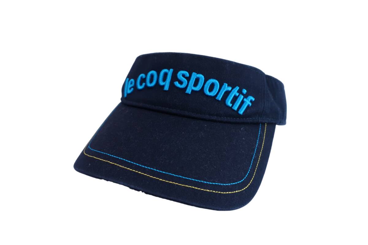 【50%オフ】le coq sportif(ルコックスポルティフ) サンバイザー 紺 メンズ F ゴルフ用品 2406-0472 中古拍卖