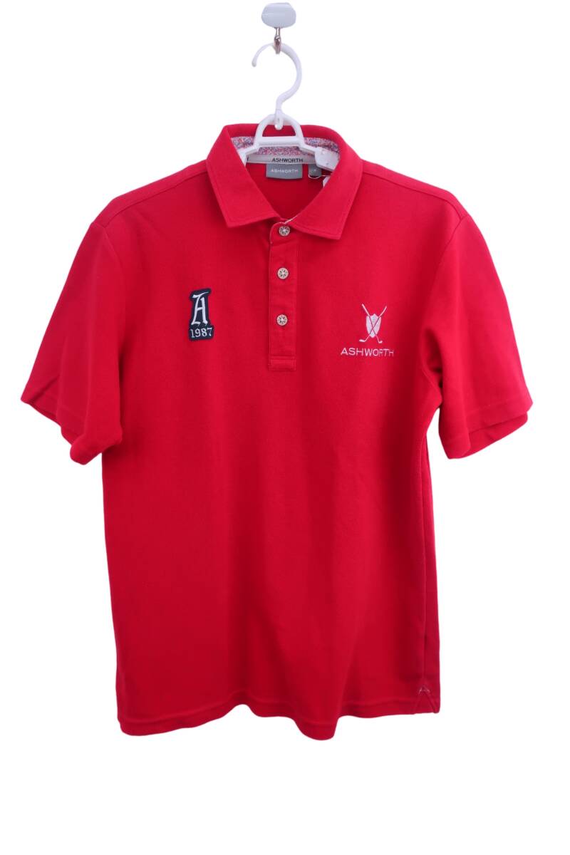 【50%オフ】ASHWORTH(アシュワース) ポロシャツ 赤 メンズ O ゴルフ用品 2406-0496 中古拍卖